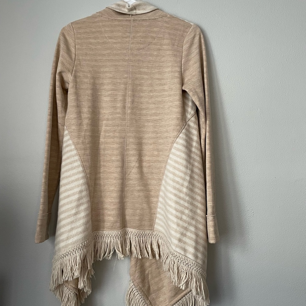 Anthropologie Saturday Sunday Women’s Beige Fringe Cardigan XS - Picture 2 of 4
